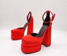 Женские туфли Versace красные текстильные