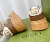 Кеды женские Gucci с орнаментом GG коричневые кожаные