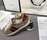 Кеды женские Gucci с орнаментом GG коричневые комбинированные