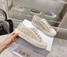 Женские кеды Christian Dior белые с бежевым орнаментом