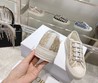 Женские кеды Christian Dior белые с бежевым орнаментом