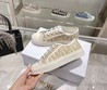 Женские кеды Christian Dior белые с бежевым орнаментом