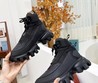Женские ботинки Prada черные комбинированные