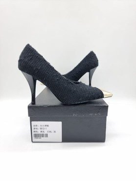 Женские туфли Saint Laurent черные текстильные