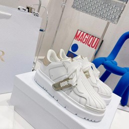 Женские комбинированные кеды Christian Dior белые
