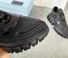 Женские кроссовки Prada черные текстильные