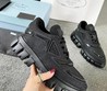 Женские кроссовки Prada черные текстильные