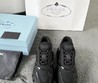 Женские кроссовки Prada черные текстильные