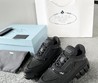 Женские кроссовки Prada черные текстильные