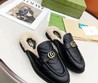 Женские мюли Gucci с эмблемой GG черные кожаные