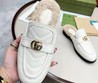 Женские мюли Gucci с эмблемой GG белые кожаные