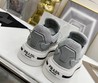 Женские кеды Prada серые текстильные