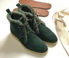 Женские замшевые ботинки Loro Piana зеленые