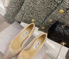 Женские туфли Jimmy Choo бежевые со стразами текстильные