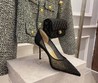 Женские туфли Jimmy Choo черные со стразами текстильные