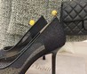 Женские туфли Jimmy Choo черные со стразами текстильные