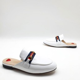 Женские кожаные мюли Gucci белые