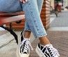Женские кеды с высокой подошвой Chanel черные