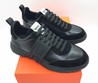 Мужские кроссовки Hermes 2021-2022 черные кожаные