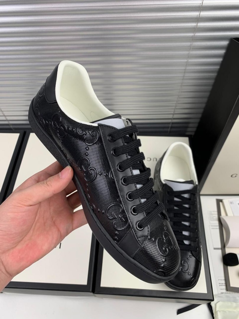 Кеды Gucci 2022-2023 кожаные черные