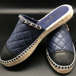 Мюли Chanel синие кожаные