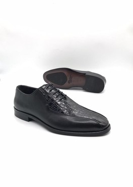 Мужские кожаные туфли Brioni 2022-2023 черные комбинированные