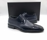 Мужские туфли Brioni 2022-2023 темно-синие кожаные с перфорацией