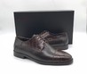 Мужские туфли Brioni 2022-2023 коричневые кожаные с частичной текстурой