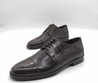 Мужские туфли Brioni 2022-2023 коричневые кожаные с частичной текстурой