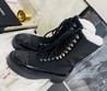 Женские ботинки на шнуровке Chanel черные