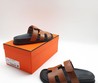 Женские кожаные сандалии Hermes 2022-2023 коричневые