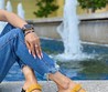 Женские кожаные сандалии Hermes 2022-2023 золотые