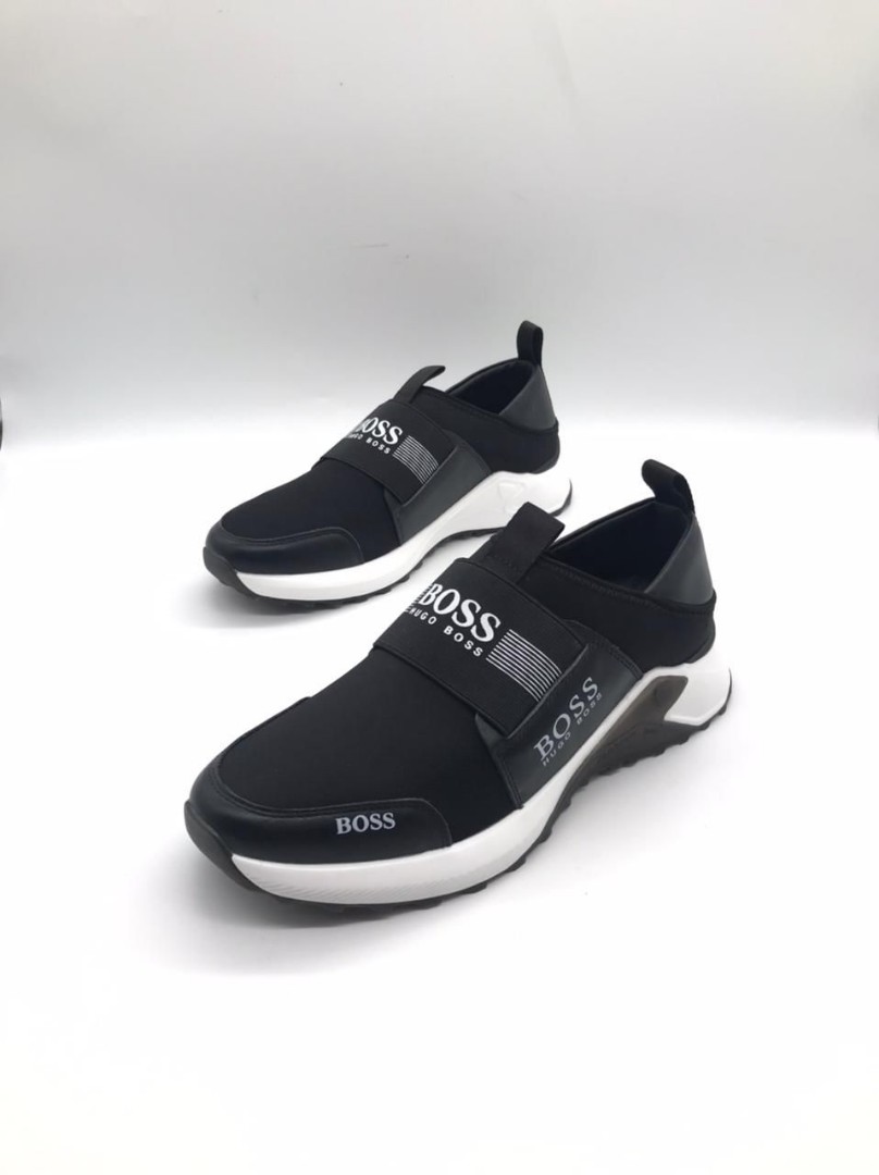 Мужские кроссовки Hugo Boss 2021-2022 черные без шнурков