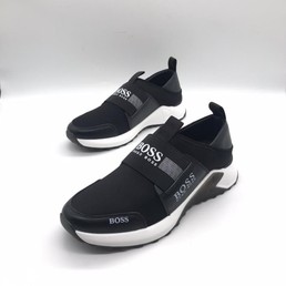 Мужские кроссовки Hugo Boss 2021-2022 черные без шнурков