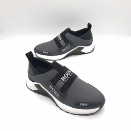Мужские кроссовки Hugo Boss 2021-2022 серые без шнурков