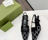 Женские туфли Gucci 2022 черные сетчатые со стразами