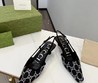 Женские туфли Gucci 2022 черные сетчатые со стразами