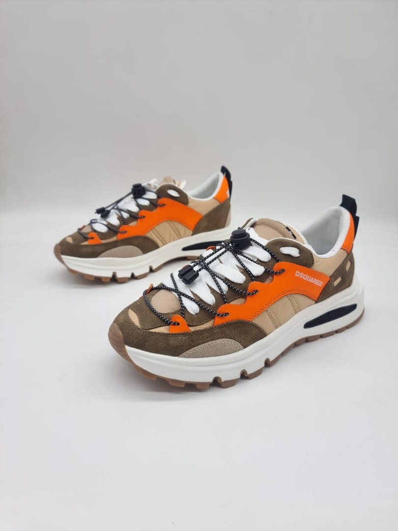 Мужские кроссовки DSQUARED-2 2022-2023 оранжевые с коричневым