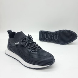 Летние мужские кроссовки Hugo Boss 2022-2023 черные с рельефом