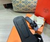 Женские шлепки Hermes 2022 кожаные черные