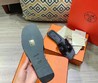 Женские шлепки Hermes 2022 кожаные черные
