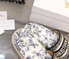 Женские кожаные шлепанцы Christian Dior 2022 белые с рисунком