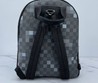 Женский рюкзак Louis Vuitton черный с голубой шашкой 29x37x13