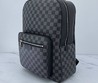 Женский рюкзак Louis Vuitton черный с серой шашкой 26x46x16