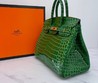 Женская сумка Hermes зеленая 35x26,5x17