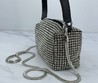 Женская сумка Alexander Wang белая со стразами 18x10