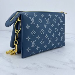 Женская сумка Louis Vuitton синяя с орнаментом LV