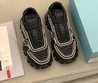 Мужские кроссовки Prada 2022 черные с белым контуром
