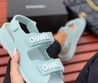 Сандалии женские Chanel 2022 кожаные цвета морской волны