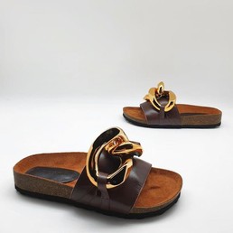 Шлепанцы с цепочкой JW Anderson коричневые